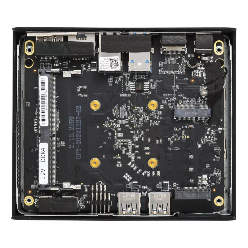 Shuttle Nano PC NE1010XA, Intel N 100, 8 GB DDR4, 250 GB M.2, 1x HDMI, 1x DP, 6x USB, 1x LAN, be ventiliatoriaus, 24/7 nepertraukiamas veikimas, komplekte VESA