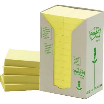 Lipnios etiketės Post-IT 38 x 51 mm, geltonos — 24 pakuotės × 100 lapelių