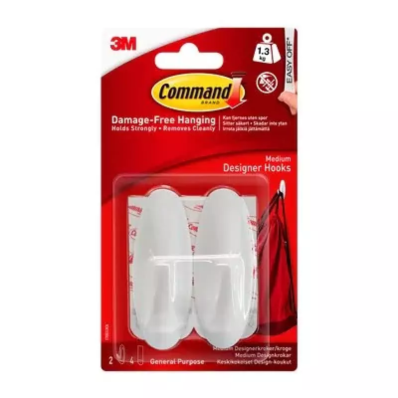 3M 7100117769 namų laikiklis-vąšelis Vidaus Universalus kabliukas Balta 6 vnt.