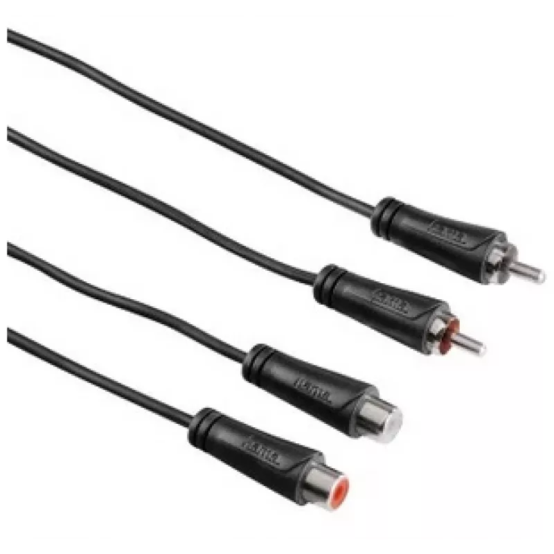 Hama 1,5 m 2 x RCA M/F garso kabelis juodas