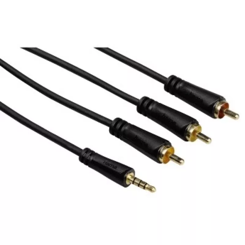 Hama 122162 garso kabelis 3 m 3,5 mm RCA juodas