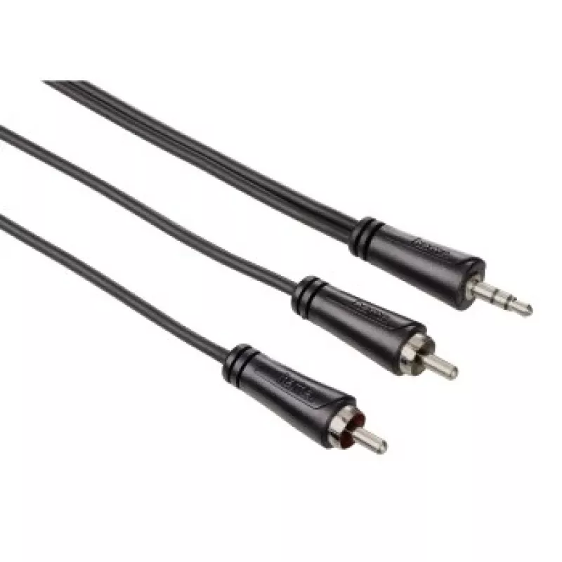 Hama 3,5 mm lizdas į 2x RCA, 5 m garso kabelis 2 x RCA juodas