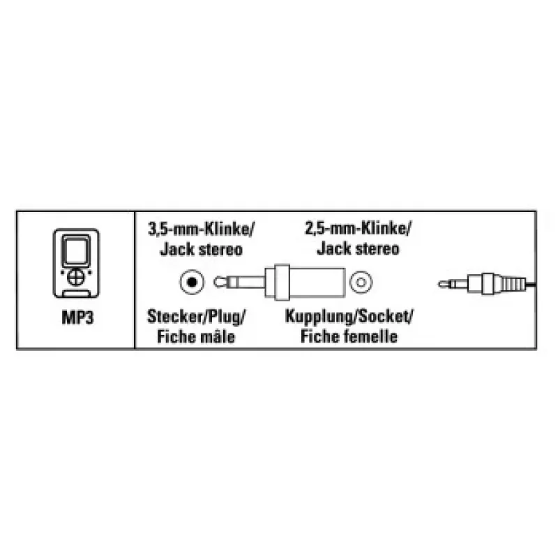Hama 00122391 kabelių adapteris 2,5 mm 3,5 mm juodas