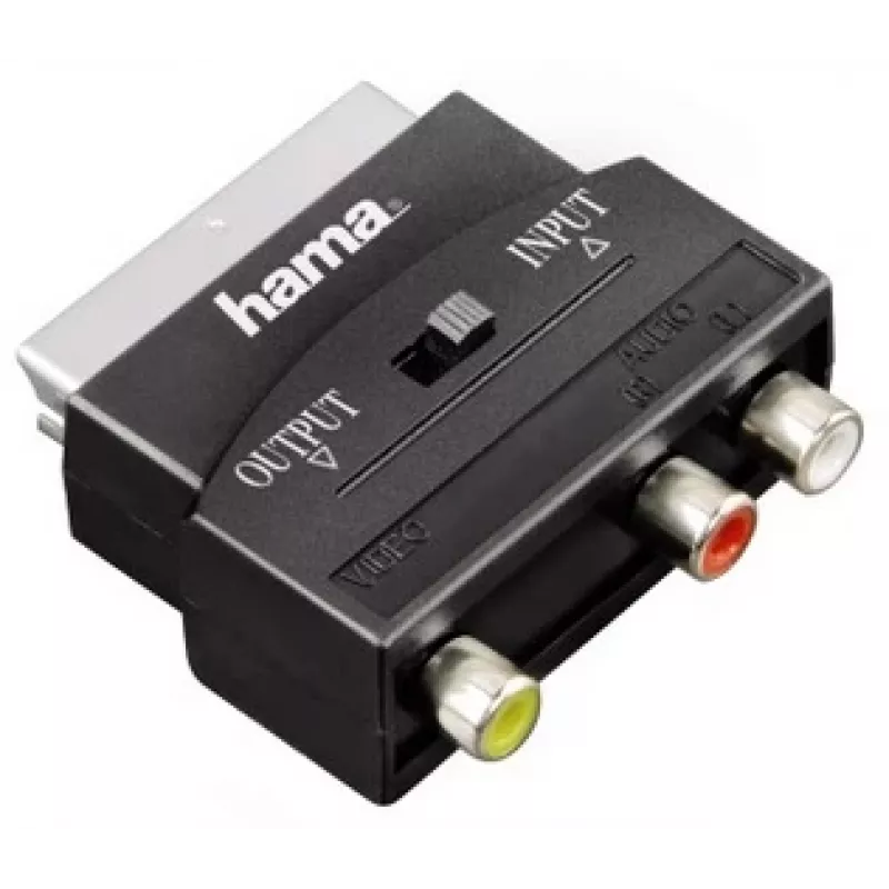 Hama 3 x RCA - Scart M/F SCART (21 kontaktų) Juoda