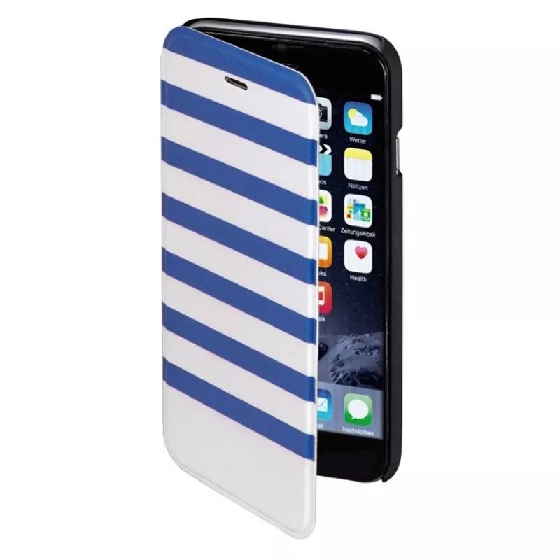Hama Stripes mobiliojo telefono dėklas 11,9 cm (4,7 col.) Folio Mėlynas, Baltas