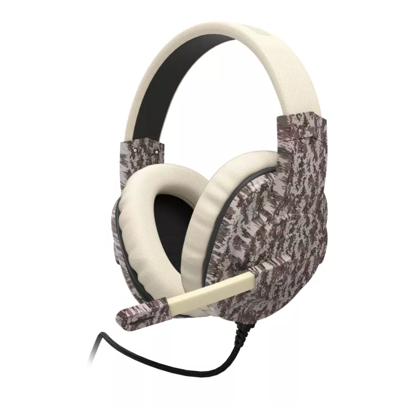 Hama SoundZ 333 ausinės su laidu ant galvos žaidimams USB Type-A smėlio, ruda