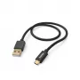 Hama Fabric USB laidas USB 2.0 1,5 m USB A Micro-USB B juodas