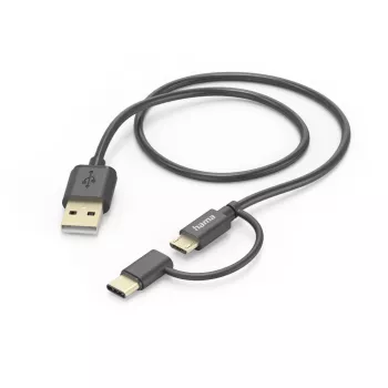 Hama 00201533 USB laidas USB 2.0 1 m USB A Micro-USB B Juoda