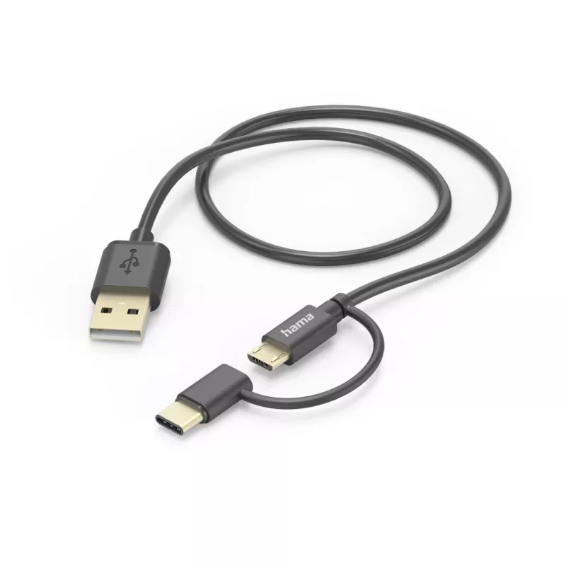 Hama 00201533 USB laidas USB 2.0 1 m USB A Micro-USB B Juoda