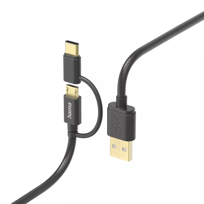 Hama 00201533 USB laidas USB 2.0 1 m USB A Micro-USB B Juoda