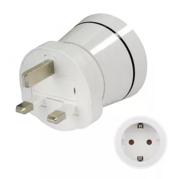 Hama 00223433 maitinimo kištuko adapteris Type G (UK) Type C (Europlug)+Type F balta