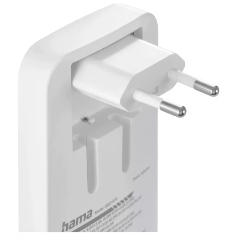 Hama 00125144 mobilusis įkroviklis Ausinės, Nešiojamas kompiuteris, Išorinė baterija, Išmanusis telefonas, Planšetinis kompiuteris Baltas AC Greitas įkrovimas Vidinis