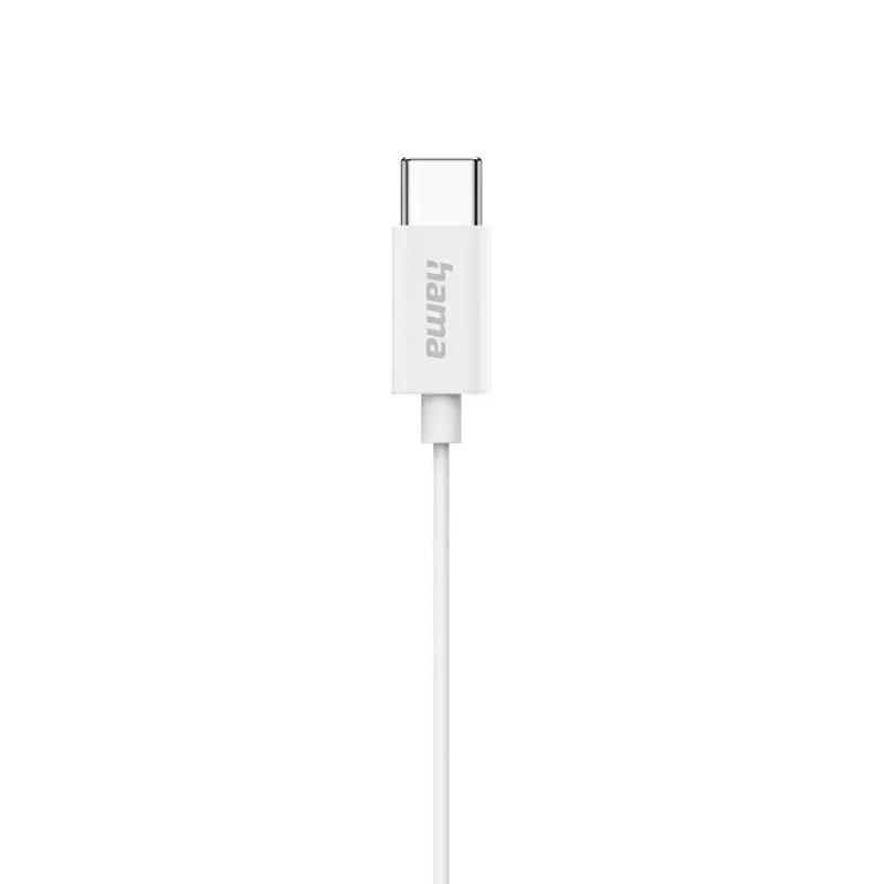 Hama Classy laisvų rankų įranga laidinė į ausis įdedama skambučiams / muzikai USB Type-C balta