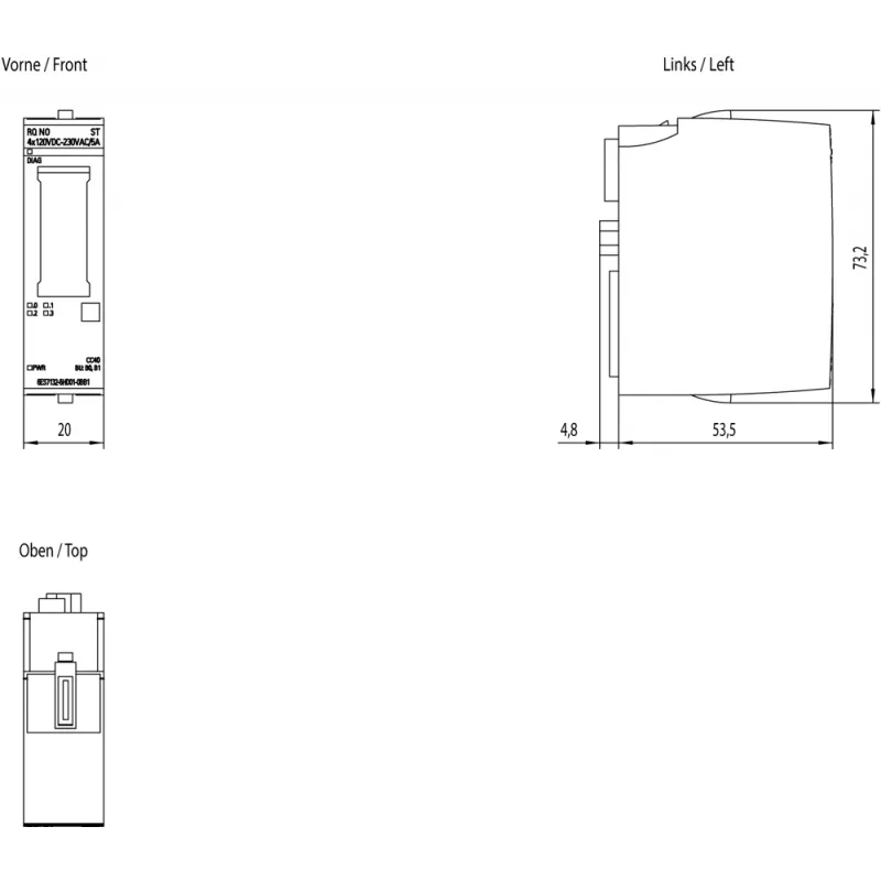 Siemens 6ES7132-6HD01-0BB1 maitinimo adapteris / inverteris Vidinis Įvairiaspalvis