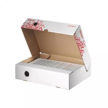 Esselte archyvavimo dėžutė Speedbox FSC® horizontalus 80 mm, raudona, balta, A4, 180 g, 80 x 350 x 250 mm