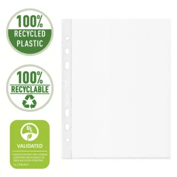 Esselte Recycle kišenė A5, 150 x 210 mm (A5), Skaidrus, Polipropilenas (PP), Gulsčias/Stačias, Viršus, 0,07 mm