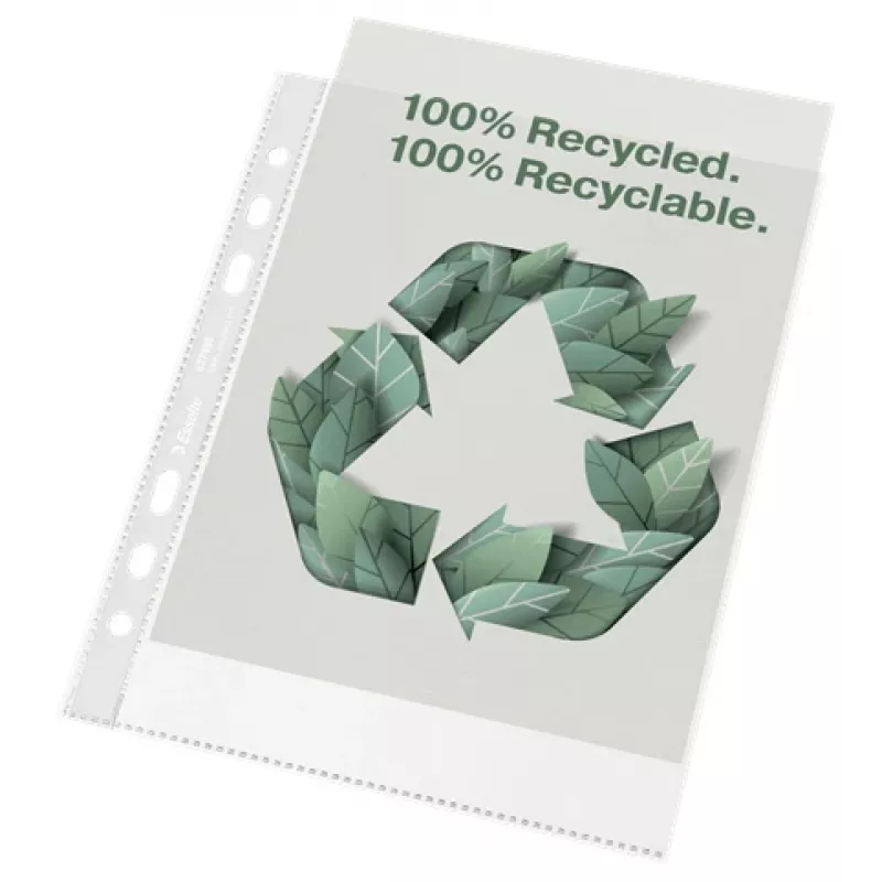 Esselte Recycle kišenė A5, 150 x 210 mm (A5), Skaidrus, Polipropilenas (PP), Gulsčias/Stačias, Viršus, 0,07 mm