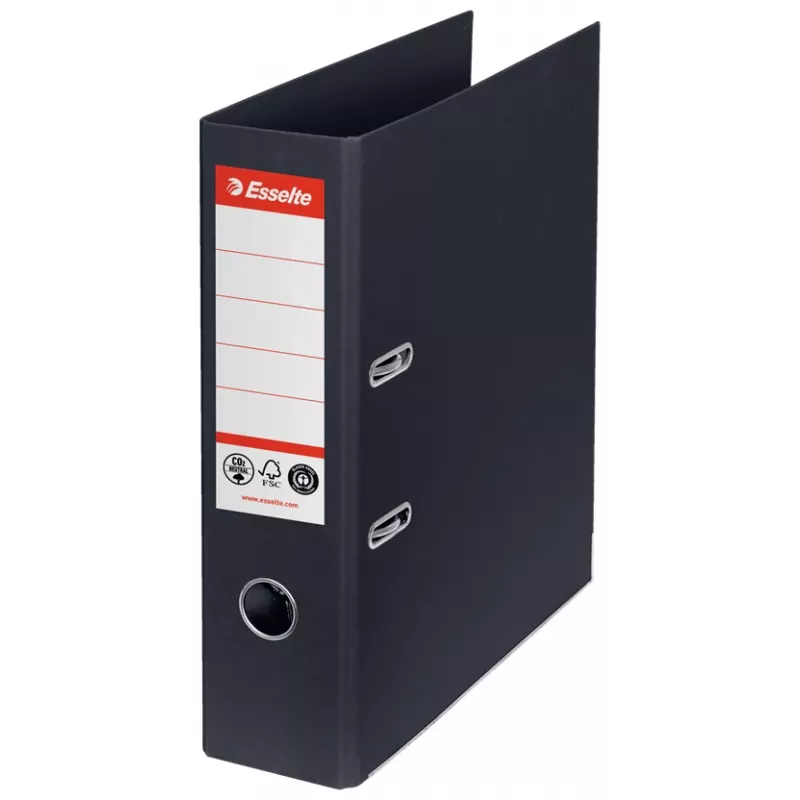 Esselte Lever Arch File No.1, 100% perdirbtas kartonas, A4, Laikymas, Kartonas, Juodas, 500 lapų, 80 g/m²