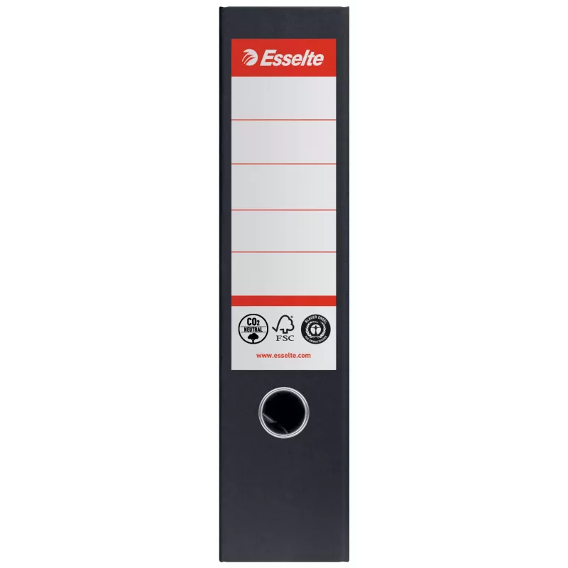 Esselte Lever Arch File No.1, 100% perdirbtas kartonas, A4, Laikymas, Kartonas, Juodas, 500 lapų, 80 g/m²