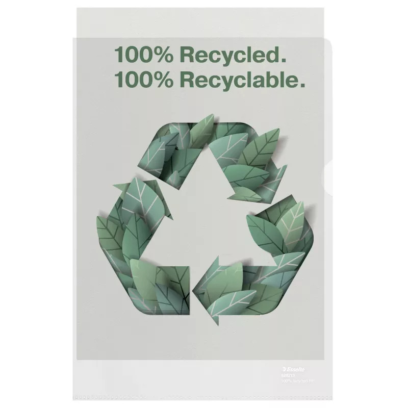 Esselte Recycle aplankas A4, Projektinis aplankas, A4, Polipropilenas (PP), Skaidrus, Vertikalus, 220 mm