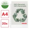 Esselte Recycle kišenė A4, 210 x 297 mm (A4), Skaidri, Polipropilenas (PP), Vertikali, Viršuje, 0,07 mm
