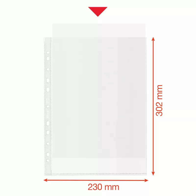 Esselte Recycle kišenė A4, 210 x 297 mm (A4), Skaidri, Polipropilenas (PP), Vertikali, Viršuje, 0,07 mm