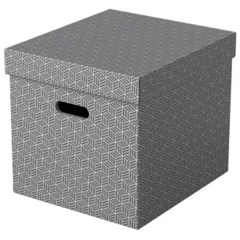 Esselte Home Storage Box Cube, 3 vnt. pakuotėje, kartoninė, pilka, 320 mm, 315 mm, 365 mm, 850 g