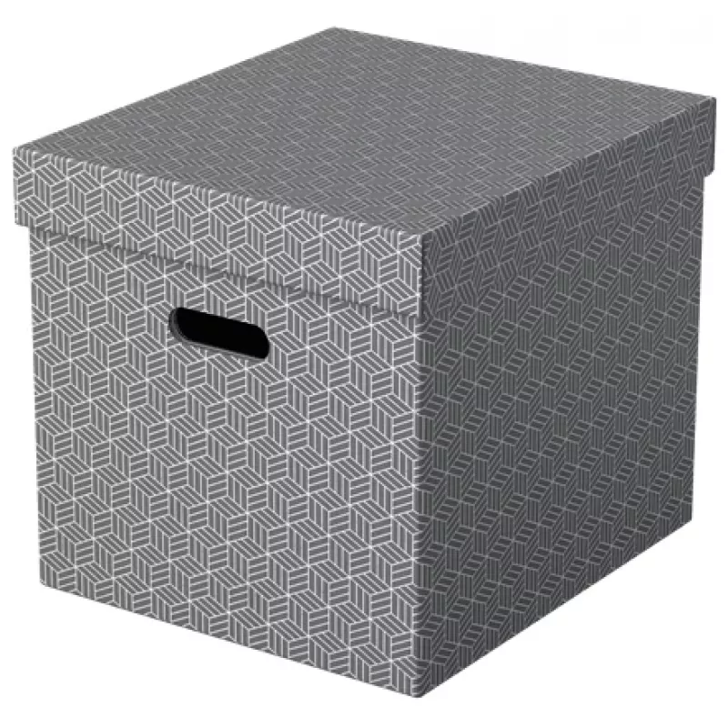 Esselte Home Storage Box Cube, 3 vnt. pakuotėje, kartoninė, pilka, 320 mm, 315 mm, 365 mm, 850 g