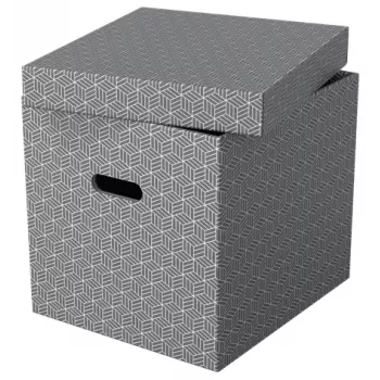 Esselte Home Storage Box Cube, 3 vnt. pakuotėje, kartoninė, pilka, 320 mm, 315 mm, 365 mm, 850 g