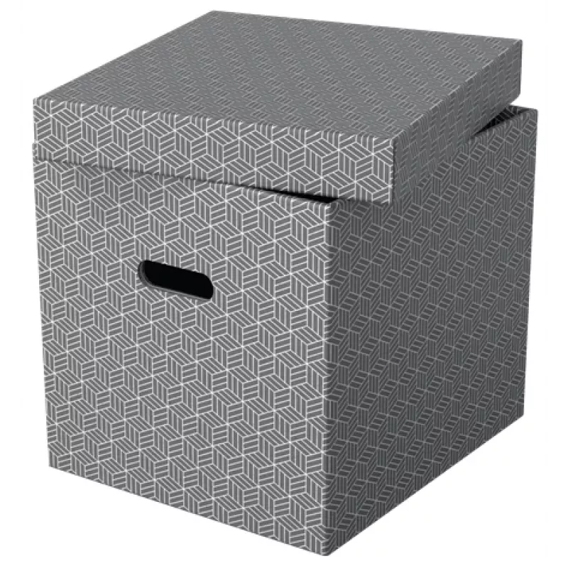 Esselte Home Storage Box Cube, 3 vnt. pakuotėje, kartoninė, pilka, 320 mm, 315 mm, 365 mm, 850 g