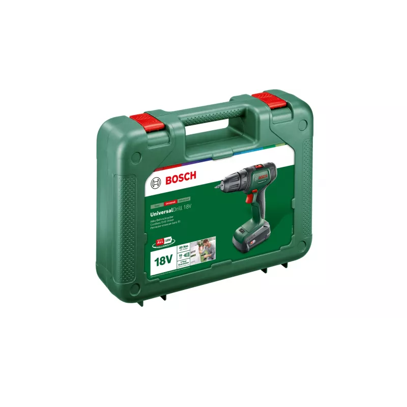 Bosch UniversalDrill 18V 1450 RPM beraktis 1.2 kg juoda, žalia