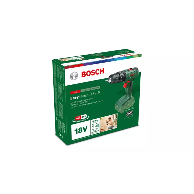 Bosch EasyImpact 18V 40 1630 RPM Keyless 1.4 kg žalia