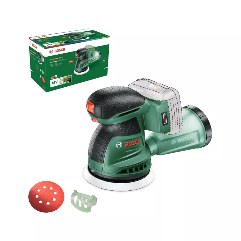 Bosch UniversalOrbit 18V-20 (Baretool), orbitinis šlifuoklis, orbitinis, žalias, Vokietija, baterija, 18 V