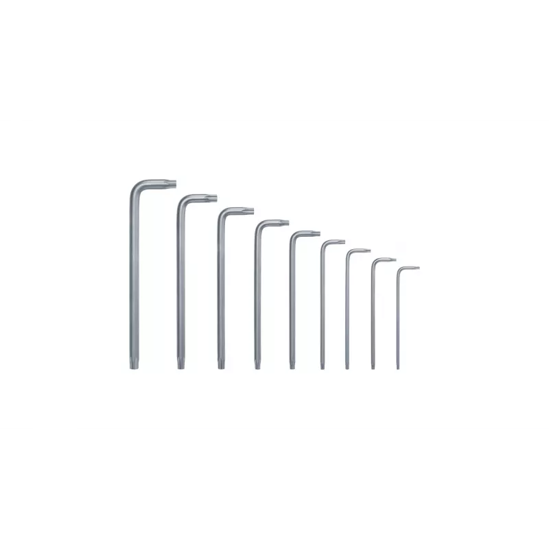 Bosch 1 600 A02 Z9C, L formos Torx raktų rinkinys, TX10, TX15, TX20, TX25, TX27, TX30, TX40, TX8, TX9, žalia, sidabrinė, plienas, plastikas, 69 mm