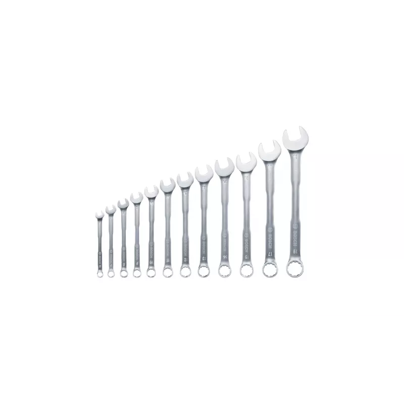 Bosch 1 600 A02 Z9D, 6,7,8,9,10,11,12,13,14,15,17,19 mm, Nerūdijantis plienas, Chromo-vanadžio plienas, Matinis, 12 vnt.
