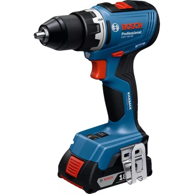 Bosch GSR 18V-65 Professional 2100 RPM Key 1.06 kg Juoda, Blue