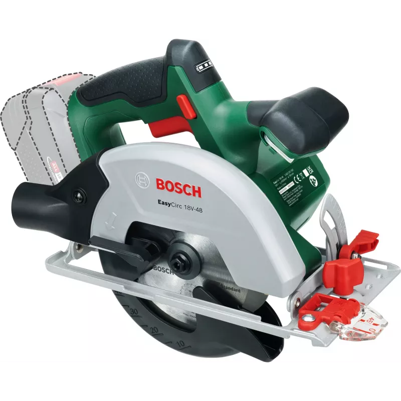 Bosch EasyCirc 18V-48 (įrankis be akumuliatoriaus, dėžutė), Mediena, Žalia, 25 cm, 4200 aps./min., 9 cm, 2 cm
