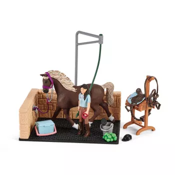 schleich HORSE CLUB prausimosi zona su Emily ir Luna, gyvūnas, arklidė, arkliai, 5 m., įvairiaspalvis, plastikas