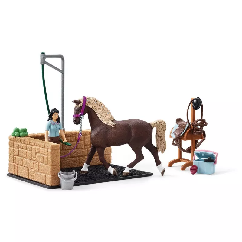 schleich HORSE CLUB prausimosi zona su Emily ir Luna, gyvūnas, arklidė, arkliai, 5 m., įvairiaspalvis, plastikas