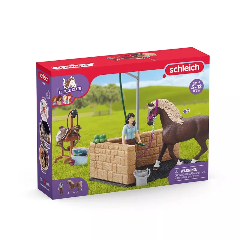 schleich HORSE CLUB prausimosi zona su Emily ir Luna, gyvūnas, arklidė, arkliai, 5 m., įvairiaspalvis, plastikas