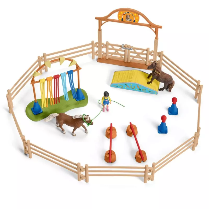 schleich Ponių vikrumo treniruotė, Vikrumas, Ūkio gyvūnai / žaislai apie ūkį, 3 m., Įvairiaspalvis, Plastikas