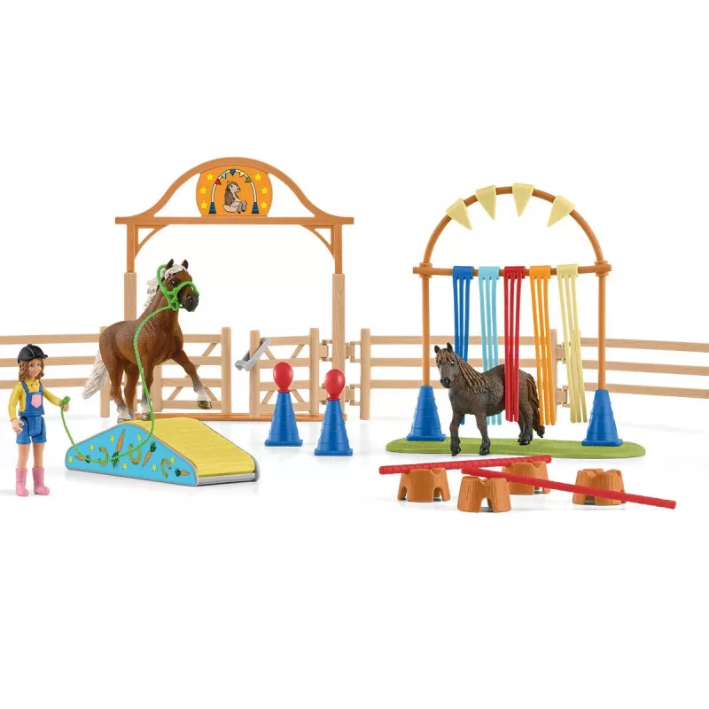 schleich Ponių vikrumo treniruotė, Vikrumas, Ūkio gyvūnai / žaislai apie ūkį, 3 m., Įvairiaspalvis, Plastikas
