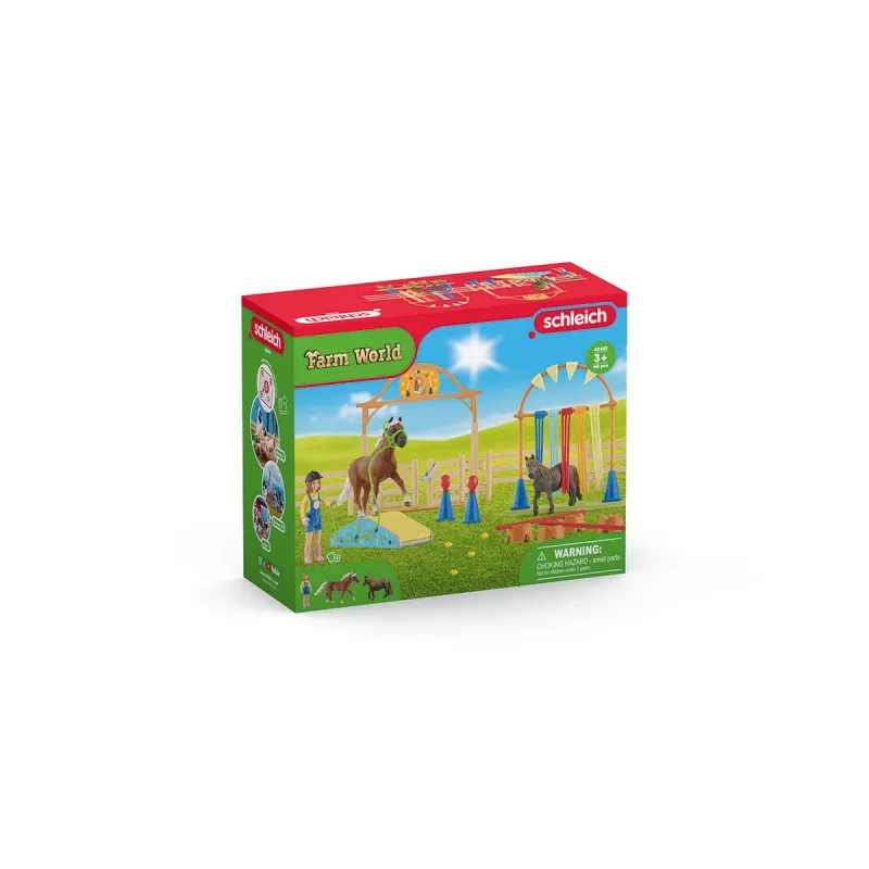schleich Ponių vikrumo treniruotė, Vikrumas, Ūkio gyvūnai / žaislai apie ūkį, 3 m., Įvairiaspalvis, Plastikas