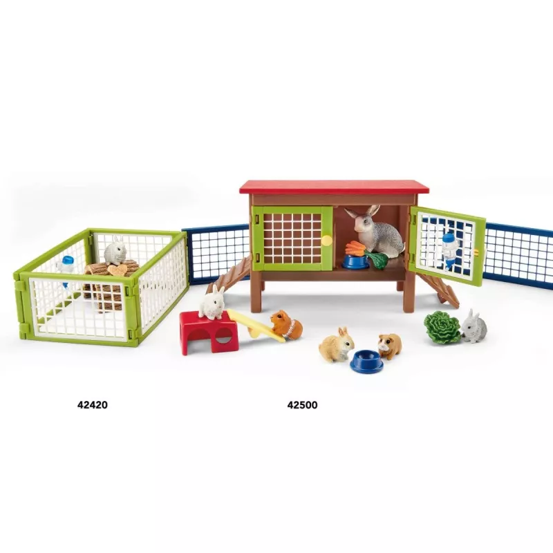 Triušių ir jūrų kiaulyčių narvelis Schleich FARM WORLD 42500