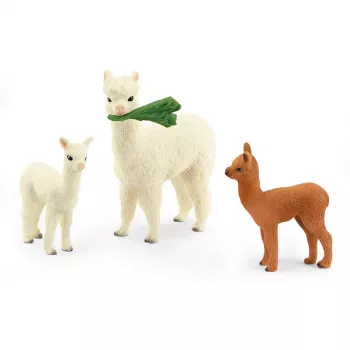 schleich WILD LIFE Alpakų rinkinys, 3 m., Wild Life, Ruda, Žalia, Balta, 3 vnt.