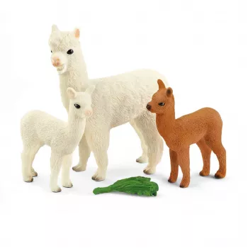 schleich WILD LIFE Alpakų rinkinys, 3 m., Wild Life, Ruda, Žalia, Balta, 3 vnt.