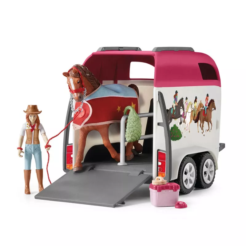 schleich HORSE CLUB Arklių nuotykiai su automobiliu ir priekaba, Veiksmo/Nuotykių, Kempingas, Arkliai, 5 m., Įvairių spalvų, Plastikas