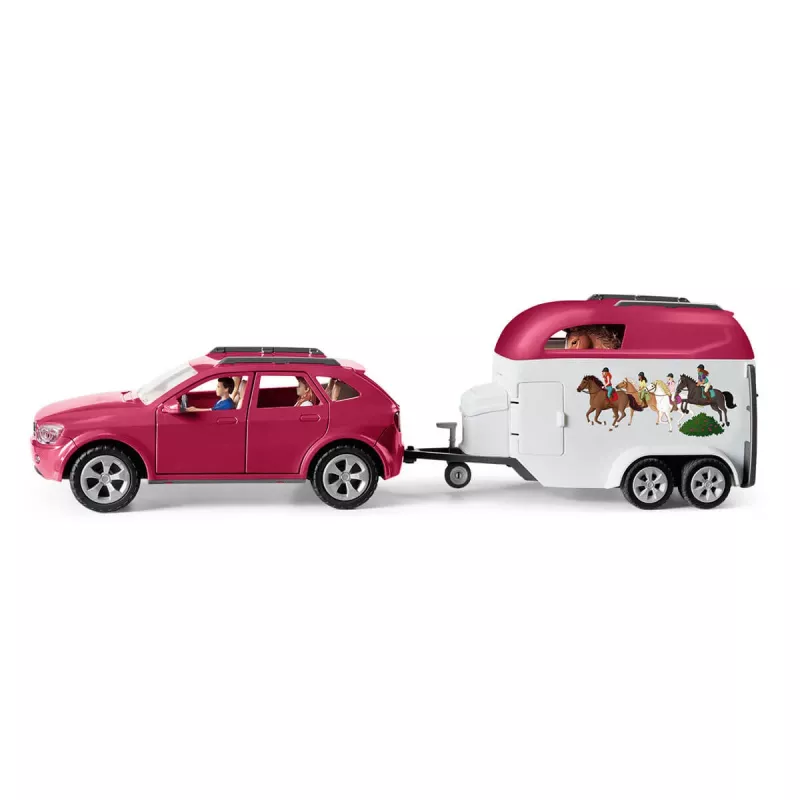 schleich HORSE CLUB Arklių nuotykiai su automobiliu ir priekaba, Veiksmo/Nuotykių, Kempingas, Arkliai, 5 m., Įvairių spalvų, Plastikas