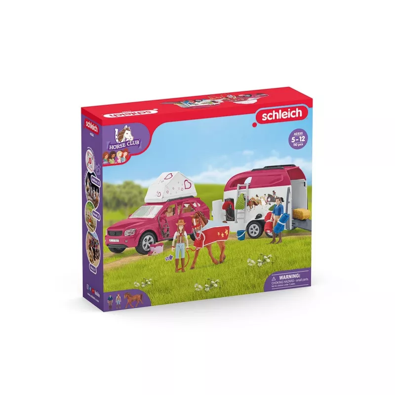 schleich HORSE CLUB Arklių nuotykiai su automobiliu ir priekaba, Veiksmo/Nuotykių, Kempingas, Arkliai, 5 m., Įvairių spalvų, Plastikas