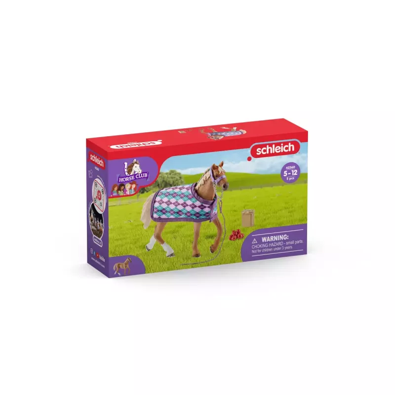 „Schleich“ žirgo modelis: anglų grynakraujis su antklode, 42360